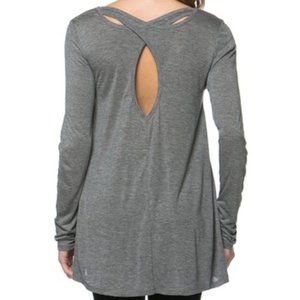 Heather Gray Triple-Keyhole Swing Top